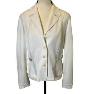 Vertigo Paris Women's Blazer Suit Jacket Size XL White Classic Business Casual